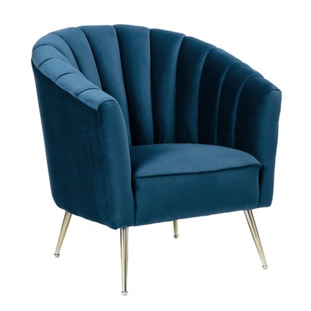 MANHATTAN COMFORT Rosemont Accent Chair in Blue and Gold AC056-BL